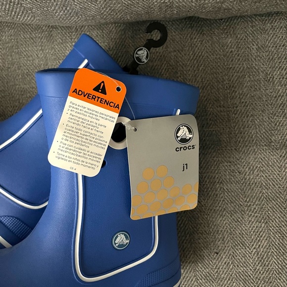 Toddler Crocs Jaunt Rain Boots Kids Size J1 - Blue & White 11018 - NWT - Picture 7 of 10